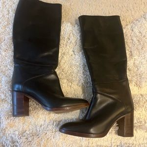 Chloe Leather Pull On Calf Boots (size 37)